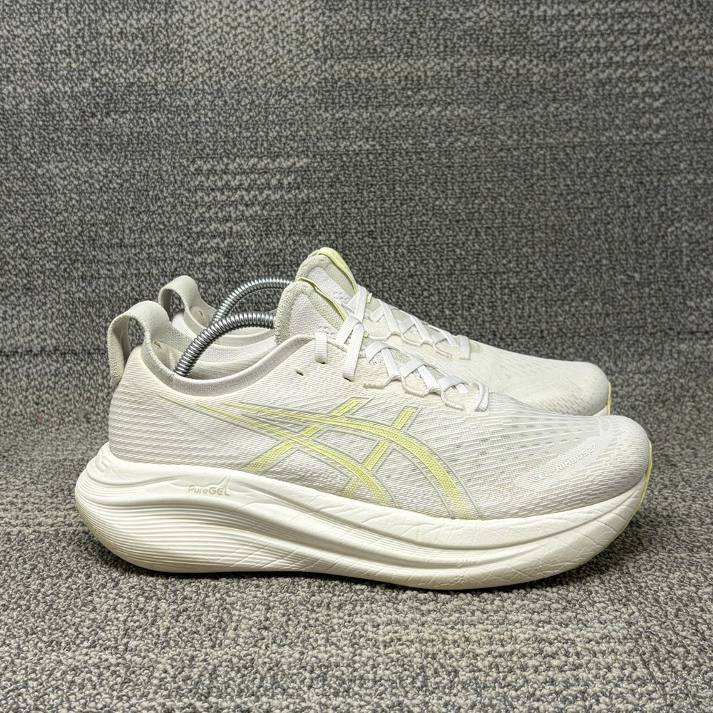 ASICS Gel-Nimbus 27 Men's 9.5 White Huddle Yellow Running Shoes 1011B958
